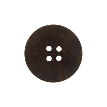 Vintage Burnt Yellowish Black Double-Sided Flat Real Horn Buttons 10pcs