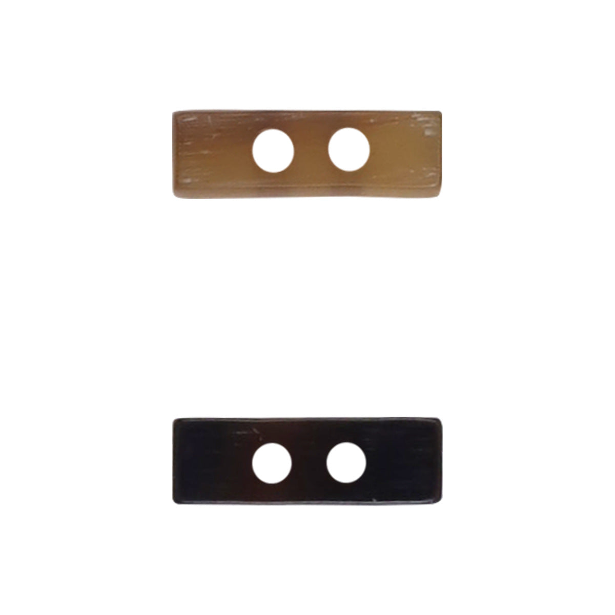 Long Strip Coffee-Colored Natural Horn Toggle Buttons 10pcs