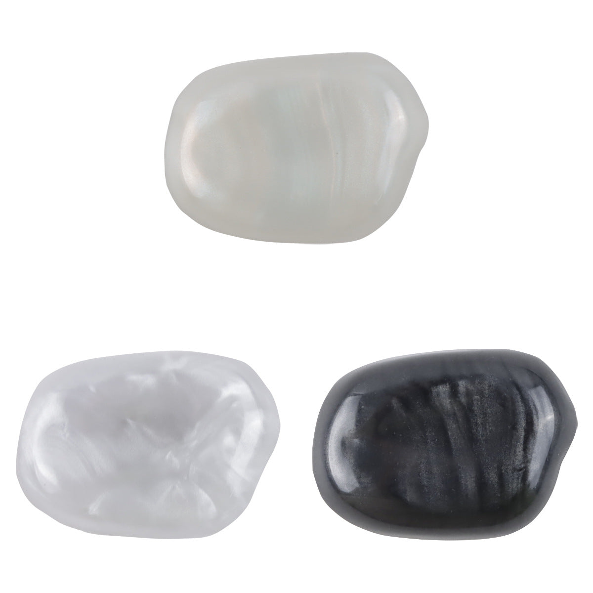 Stone-Shaped Resin Metal Decorative Shank Buttons,10pcs