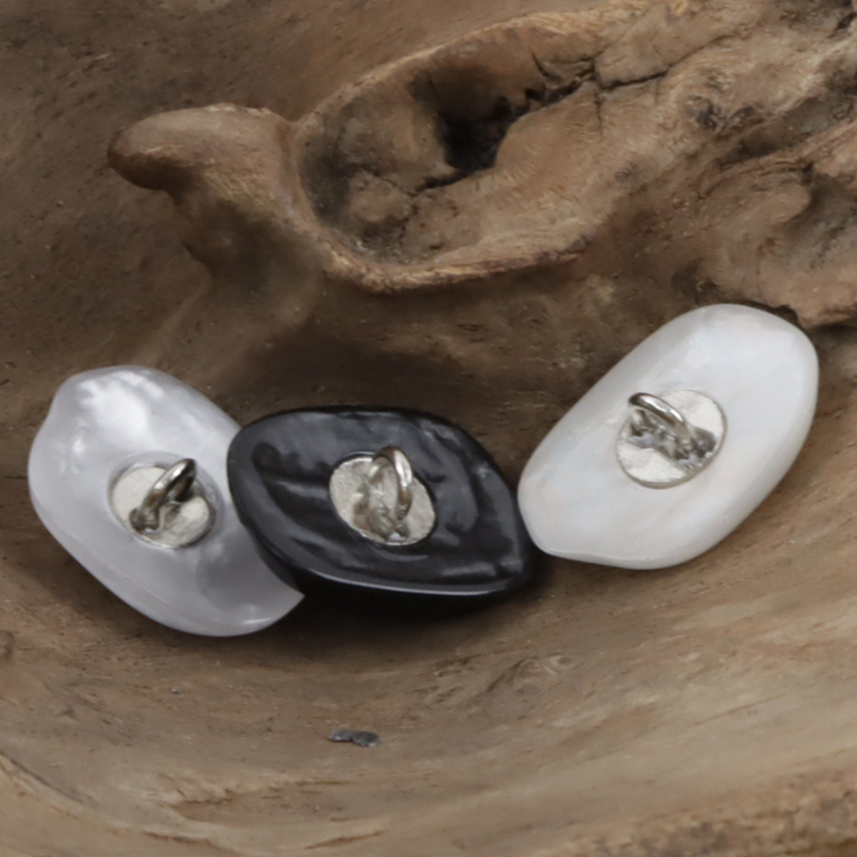 Stone-Shaped Resin Metal Decorative Shank Buttons,10pcs