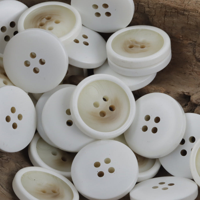 Colorful Cherry Blossom Resin Buttons for Children's Shirts,20pcs White
