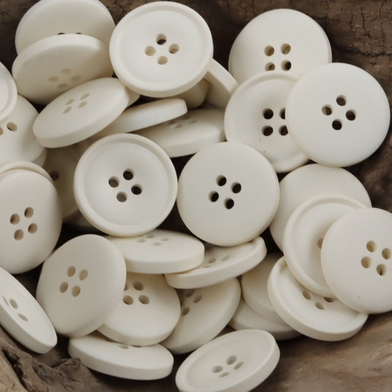 Matte Resin Coat Buttons 50 Pack Beige