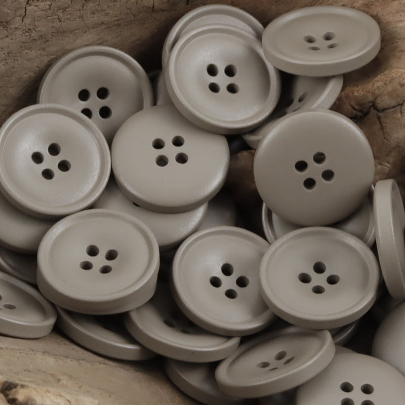 Matte Resin Coat Buttons 50 Pack Gray