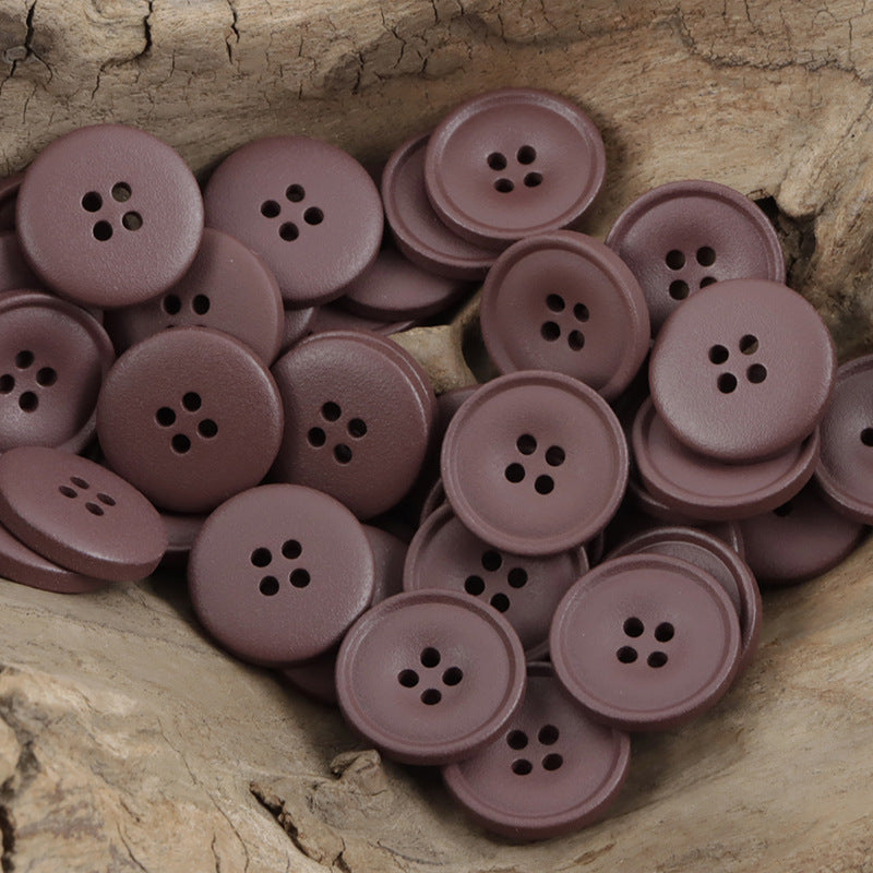 Matte Resin Coat Buttons 50 Pack Wine