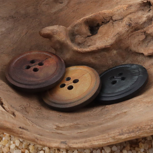 Round 4 Hole Vintage Burnt Yellow Resin Buttons,20PCS