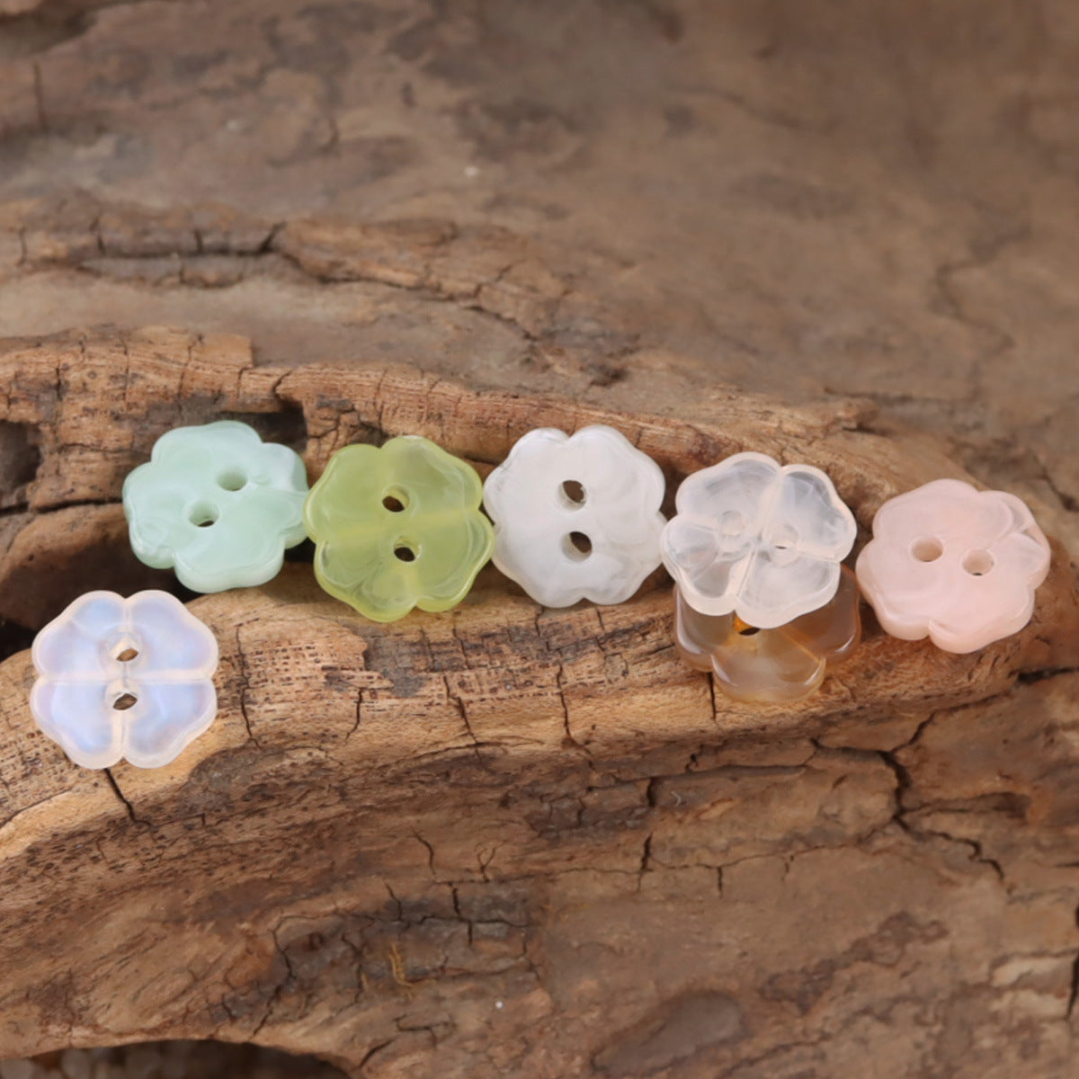 11mm Lovely Little Cherry Blossom Resin Buttons for Children 50pcs