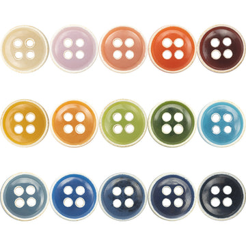 Retro Floral Shirt Urea Resin Buttons 150 Pack
