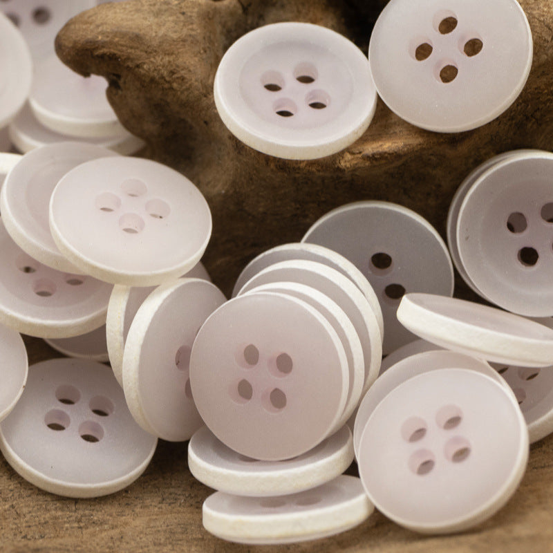 Matte Frosted Urea Buttons Hawaiian Round 20Pcs Light Purple