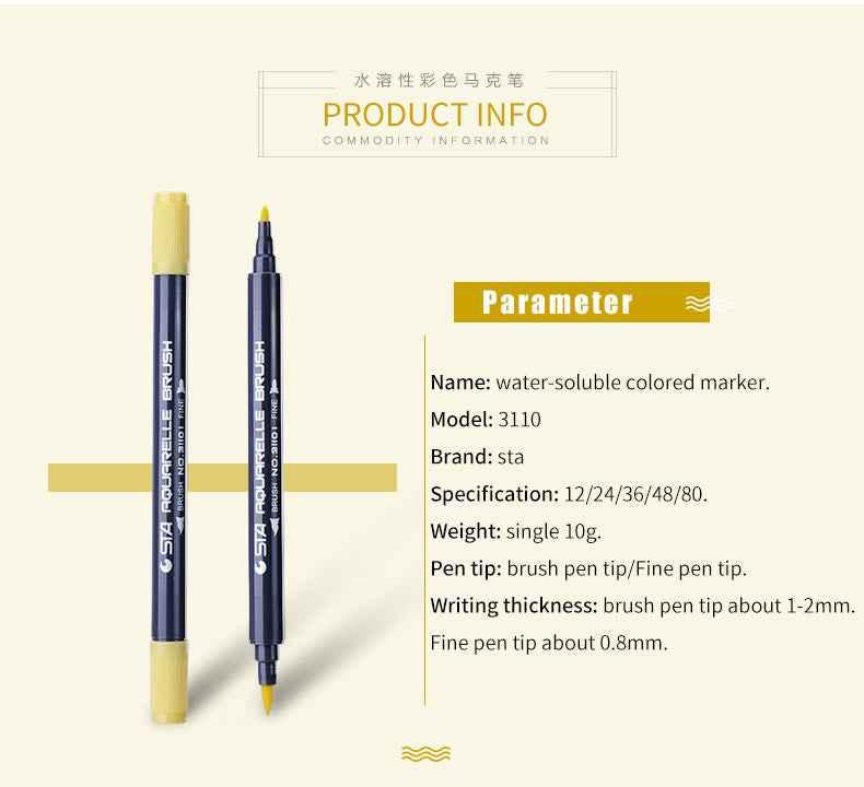 STA 3110 80 Color Double-Ended Watercolour Brush Pen