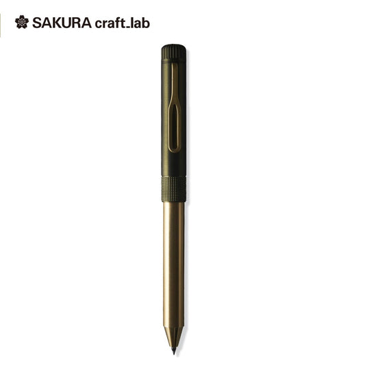 Sakura Craft Lab 004 3-in-1 2 Color 0.4 mm Gel Multi Pen + 0.5 mm Pencil Green