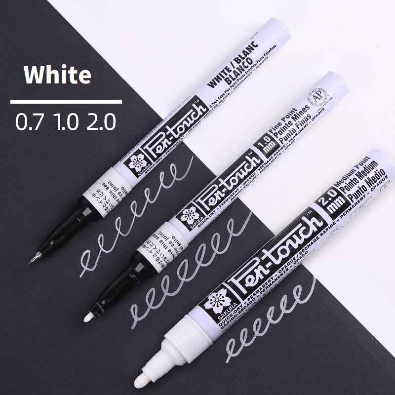 Sakura Pen-Touch Paint Marker White 0.7mm/1.0mm/2.0mm 3 Pack