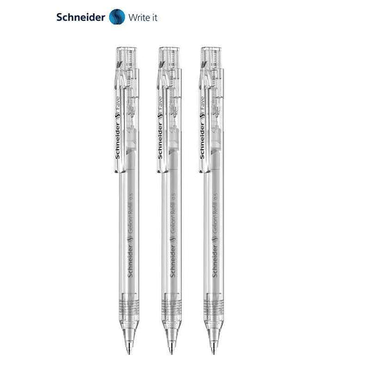 Schneider Fave Click-Top Ballpoint Pens 3 Pack Clear