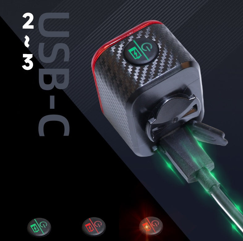 Smart Brake Sensing Bicycle Tail Light | 52 Lumens 220° Wide Angle Rechargeable IP66