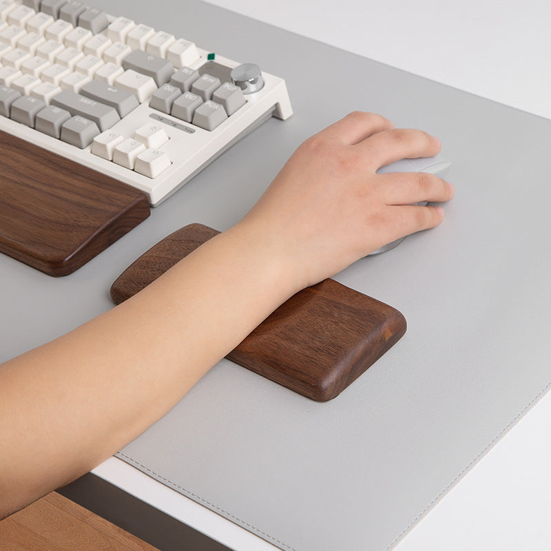 Solid Wood Mouse Wrist Rest – Gaming & Desk Ergonomic Hand Support | Walnut or Cherry