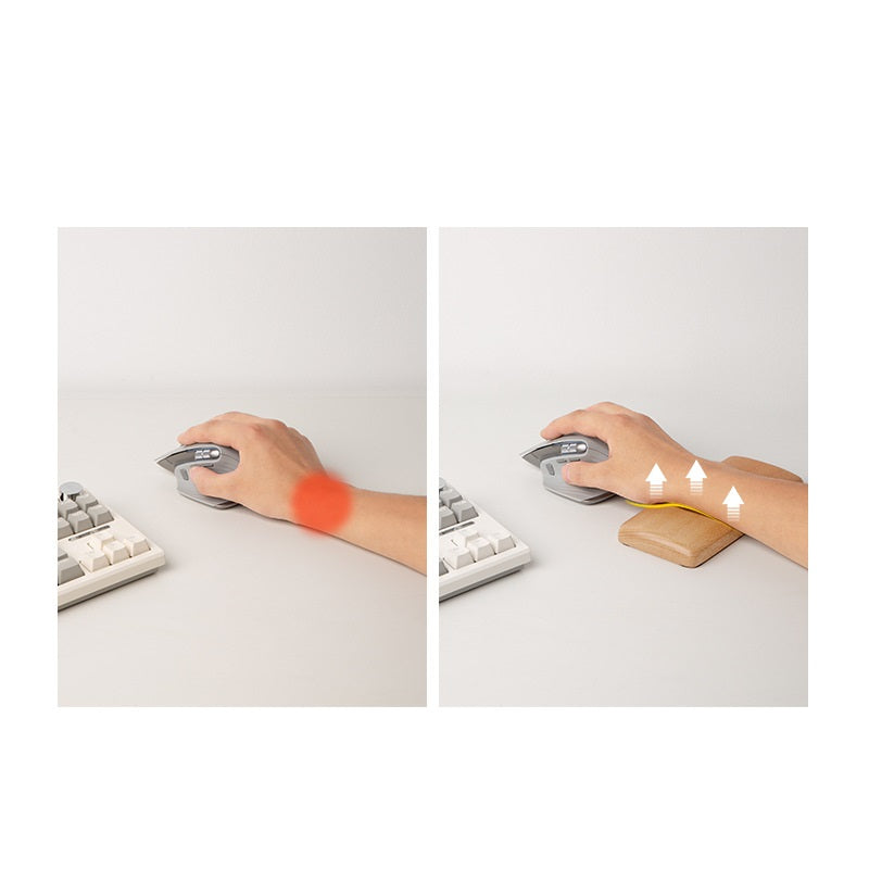 Solid Wood Mouse Wrist Rest – Gaming & Desk Ergonomic Hand Support | Walnut or Cherry