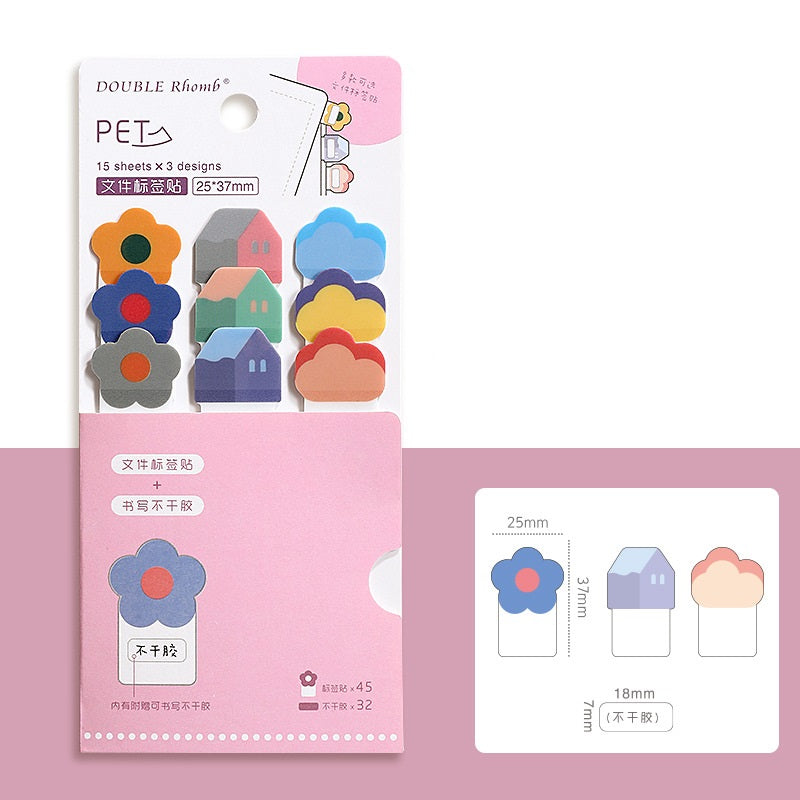 Cute Animal Shaped Sticky Notes & Index Tabs Set 6 Pack