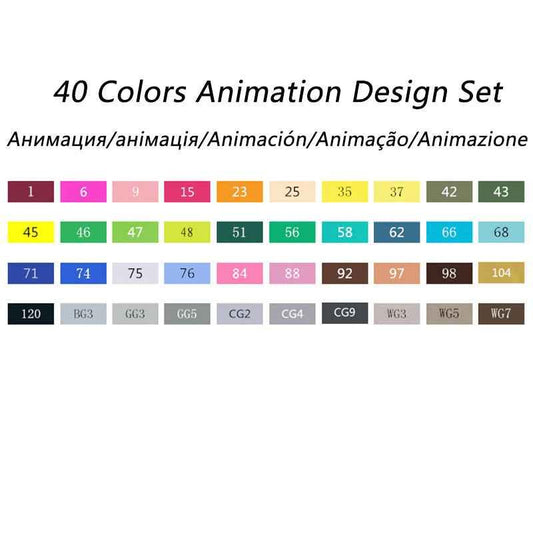 TOUCHNEW T7 40 Colors Artist Marker Set For Drawing Manga Animation Design