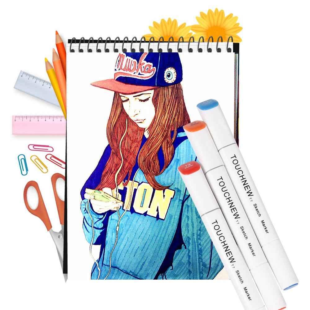 TOUCHNEW T7 168 Full Color Set Alcohol Based Sketch Art Markers
