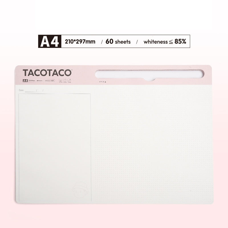 TACOTACO A4 Daily Planner & Idea Notebook | Desk Notepad with Pen Slot | 60 Sheets | 210×297mm | 2-Pack Pink