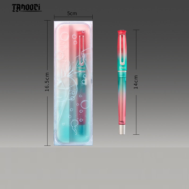 TANOOCI Cocktail Series Gel Pen – Magnetic Metal Grip, Gradient Design, 0.5mm Quick-Dry Black Ink Watermelon Mojito