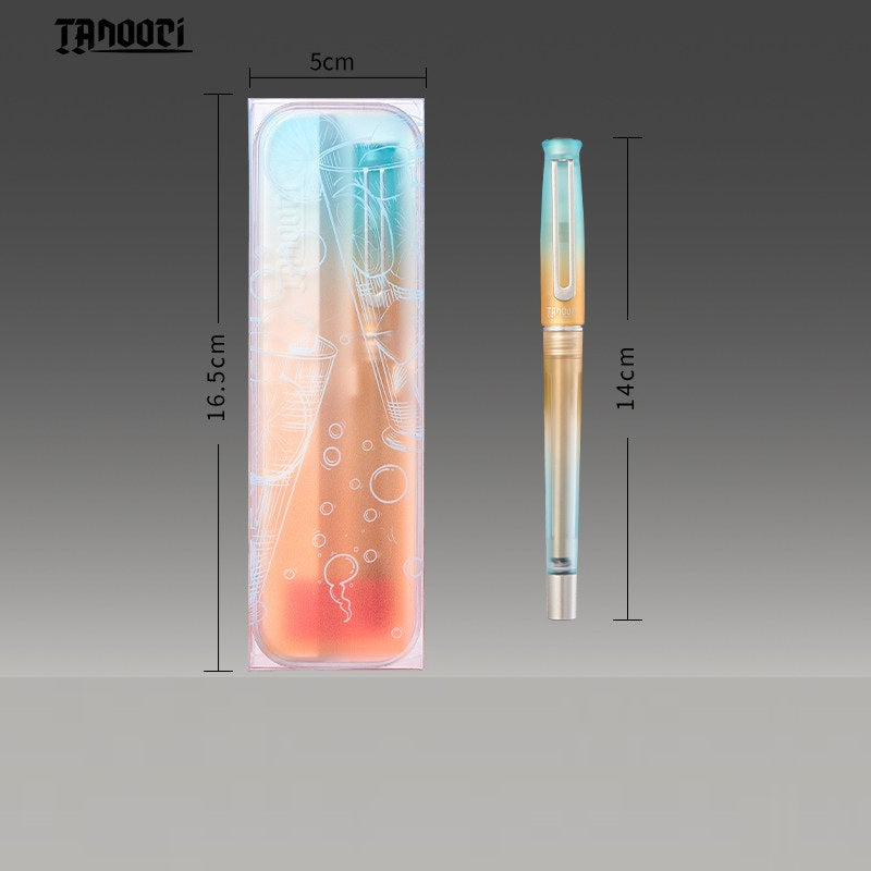 TANOOCI Cocktail Series Gel Pen – Magnetic Metal Grip, Gradient Design, 0.5mm Quick-Dry Black Ink Tequila Sunrise