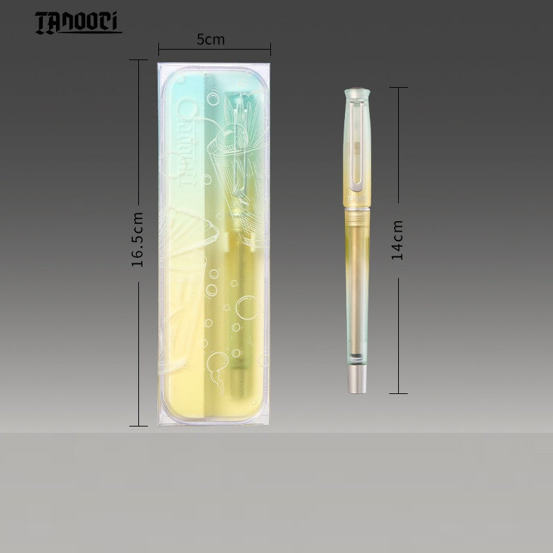 TANOOCI Cocktail Series Gel Pen – Magnetic Metal Grip, Gradient Design, 0.5mm Quick-Dry Black Ink Margarita