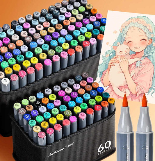 TOUCHCOLOR Alcohol Markers Brush Chisel Tip 24/36/48/60/80/120