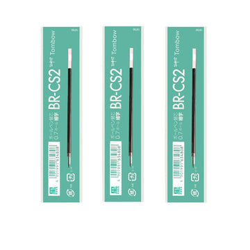 Tombow BR-CS2 Ballpoint Pen Refill - 0.7mm Black/Red/Blue/Green,3 Pack 3 Black