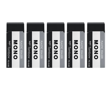 Tombow MONO Classic Plastic Eraser Black PE-01AB 5 Pack