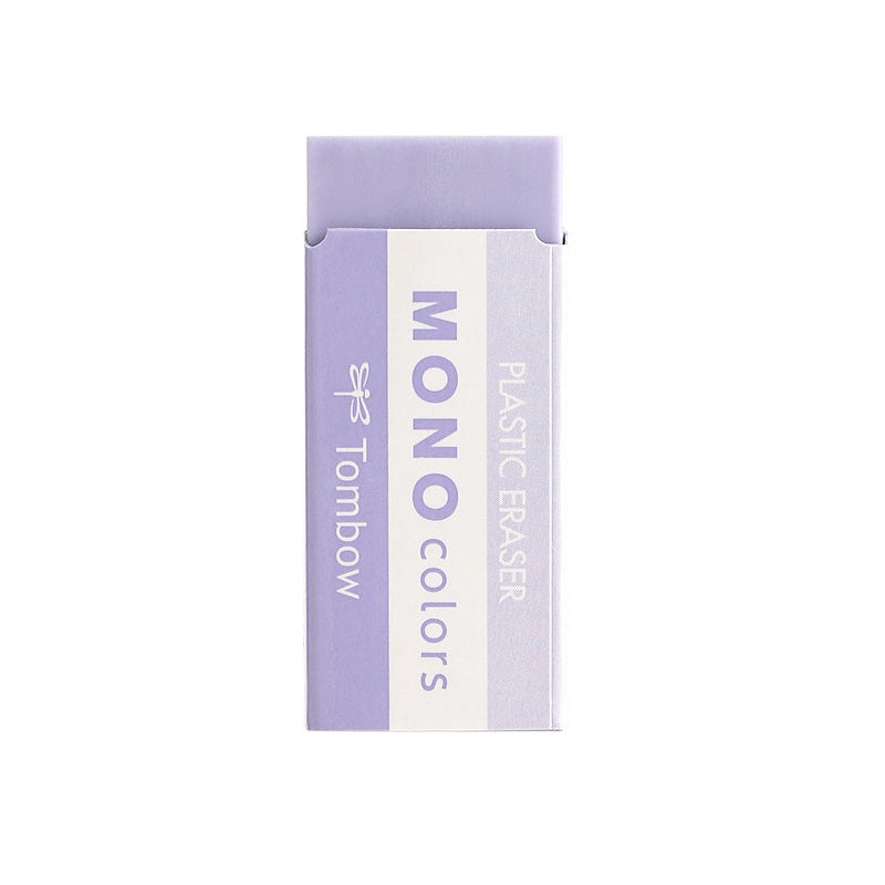 Tombow MONO Colors Plastic Eraser Set – 5 Colors (Blue/Green/Gray/Pink/Purple)