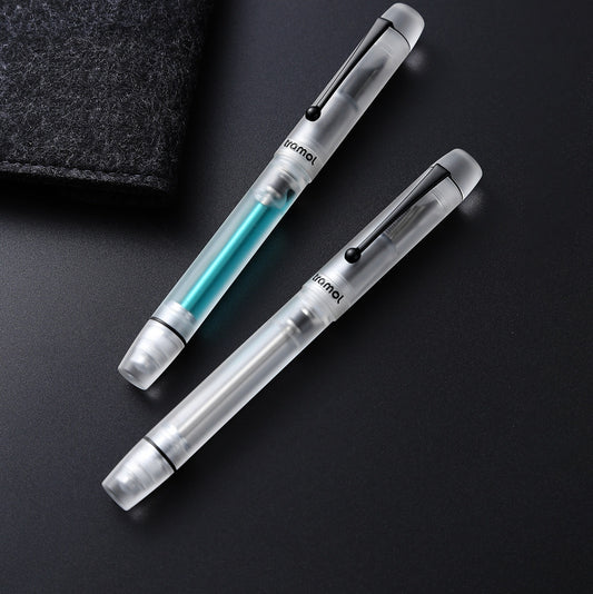 Tramol Vacuum Filling Fountain Pen – Frosted Transparent Acrylic Barrel, High-Capacity Ink, EF/F/M Iridium Nib