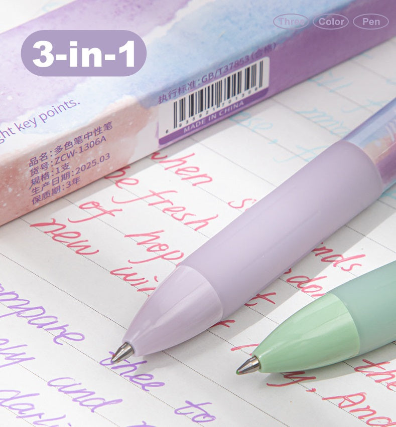 Truecolor 3-Color Gel Pen Set — 0.5mm | 4-Pack