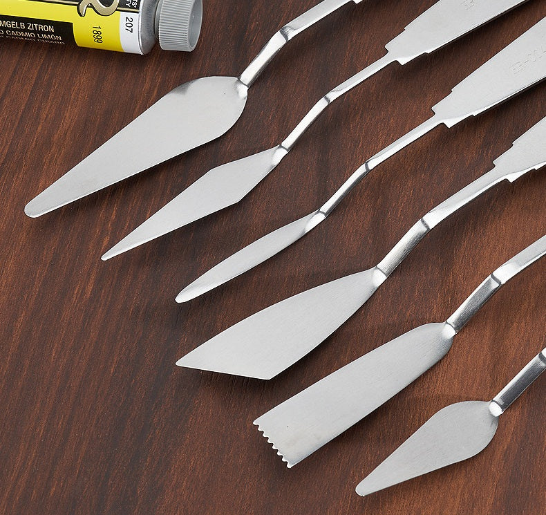 VANGAO Flexible All-Steel Palette Knives, 5-Piece Mixed-Size Set