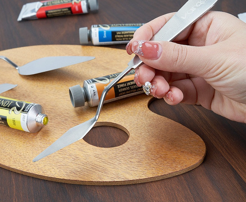 VANGAO Flexible All-Steel Palette Knives, 5-Piece Mixed-Size Set