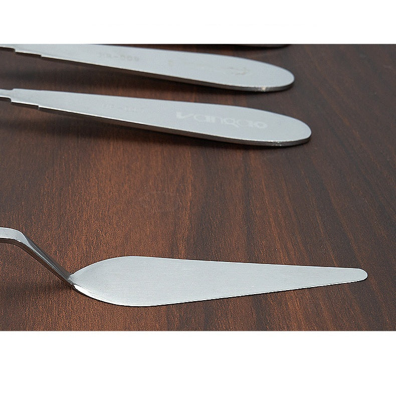 VANGAO Flexible All-Steel Palette Knives, 5-Piece Mixed-Size Set