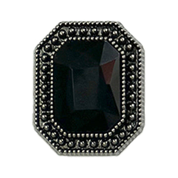 Vintage Rectangular Black Diamond Metal Buttons for Knitwear Coats Jackets 12pcs