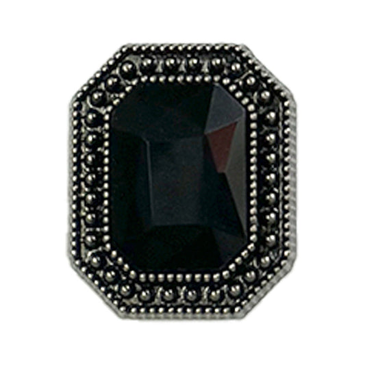 Vintage Rectangular Black Diamond Metal Buttons for Knitwear Coats Jackets 12pcs