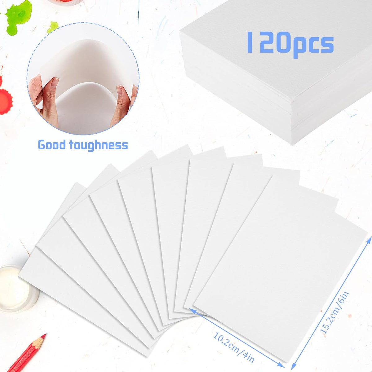 120 Sheets Watercolor Paper Bulk (4 x 6 Inch)