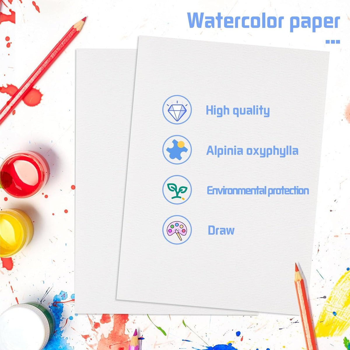 120 Sheets Watercolor Paper Bulk (5 x 7 Inch)