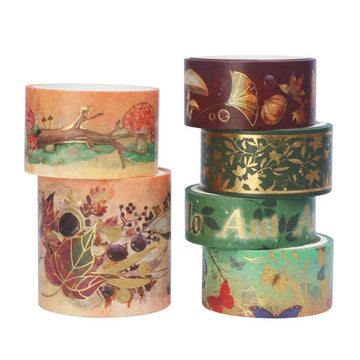 Hello Autumn Nature Metallic Folie Washi Tape Set 6 rullar