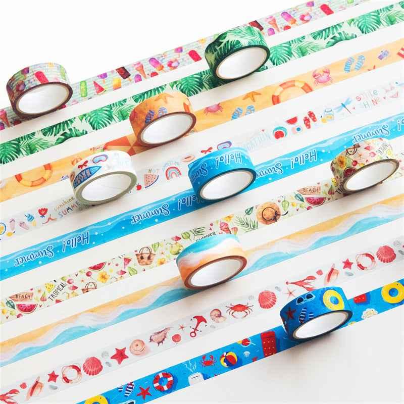 10 rollen Hello Summer Washi Tape-set 15 mm x 5 m