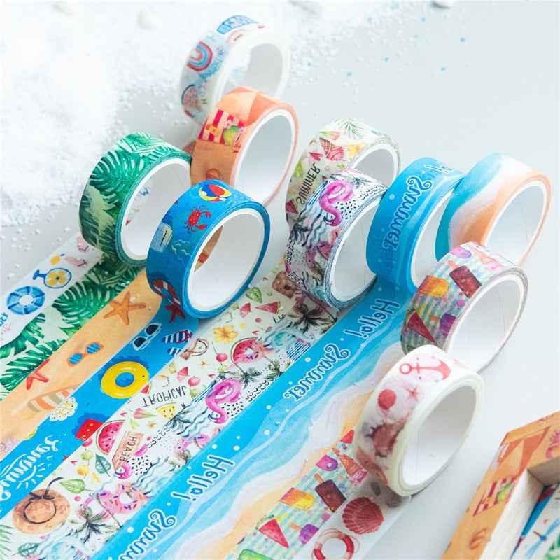 10 rollen Hello Summer Washi Tape-set 15 mm x 5 m