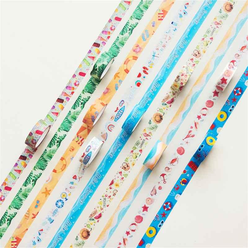 10 rollen Hello Summer Washi Tape-set 15 mm x 5 m
