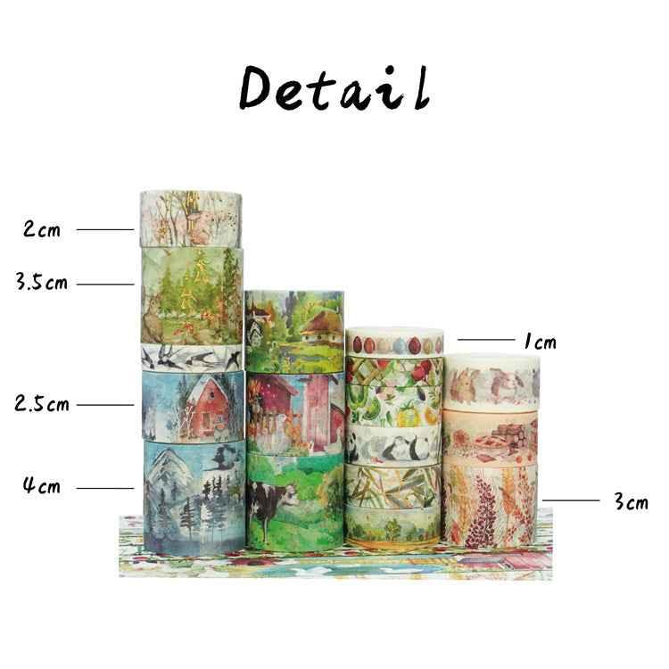Mountain Forest Washi maskeringstapesett 17 ruller