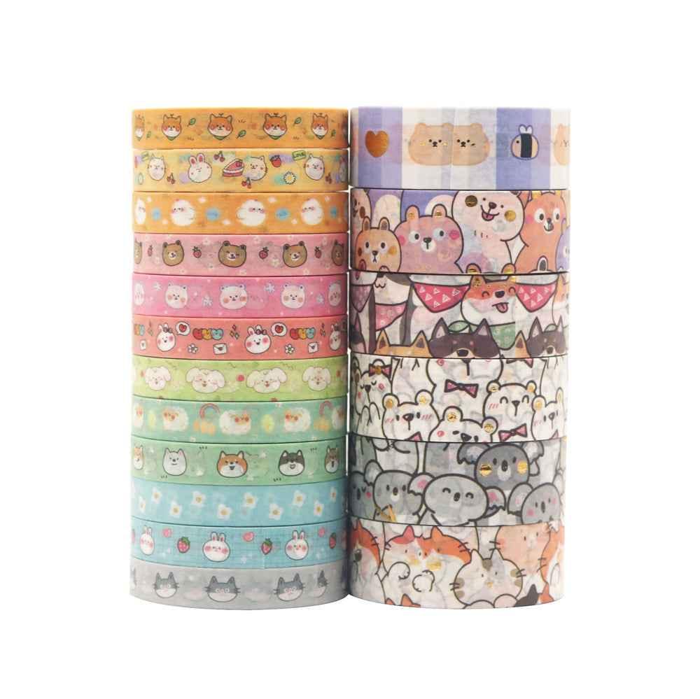 Schattige Dieren Washi Tape Set 18 Rollen