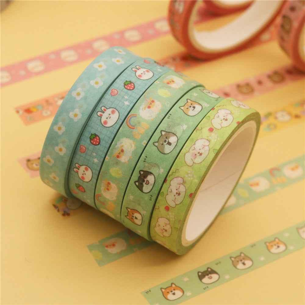 Schattige Dieren Washi Tape Set 18 Rollen