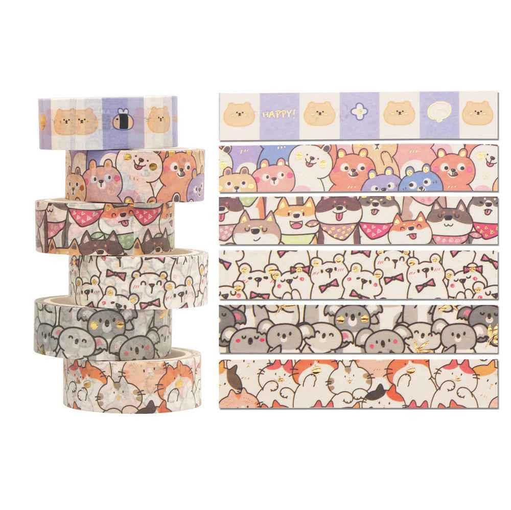 Schattige Dieren Washi Tape Set 18 Rollen