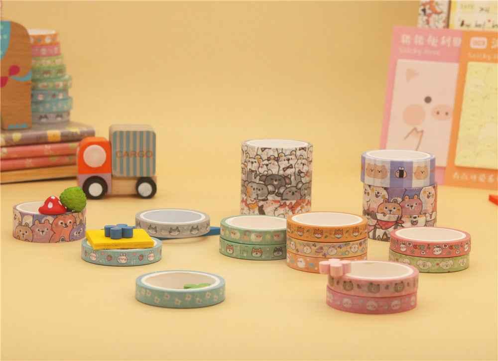 Schattige Dieren Washi Tape Set 18 Rollen