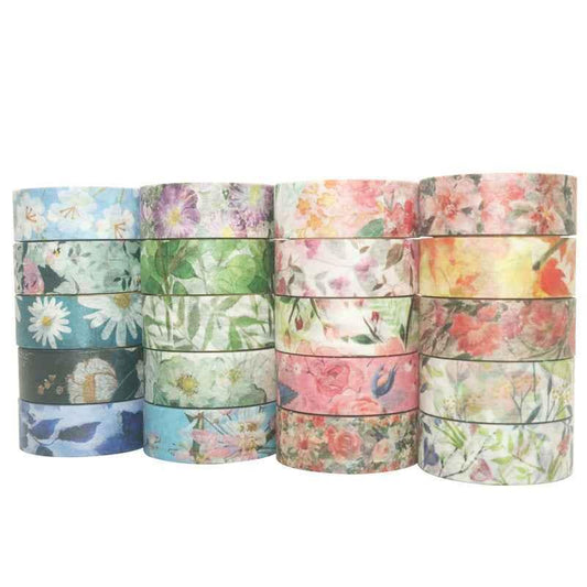 20 Rolls Spring Flowers Washi Tape Set 15mm x 4m