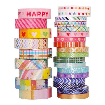 Zestaw taśm maskujących Washi Rainbow Foil, 27 rolek
